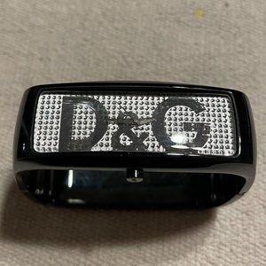 Dolce Gabbana Bangle Watch - Black with Silver Face